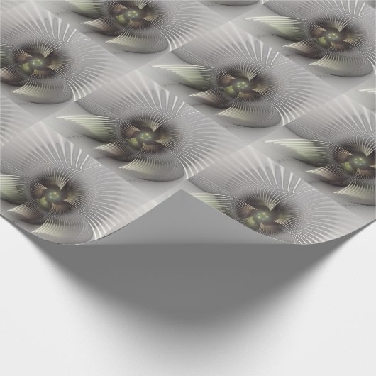 Moderne Abstrakte 3D Shape Fraktal Art Geschenkpapier (Ecke)