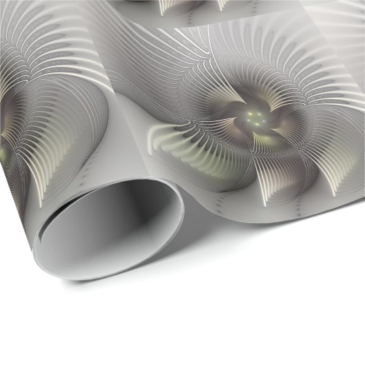 Moderne Abstrakte 3D Shape Fraktal Art Geschenkpapier (Rolleneckpunkt)