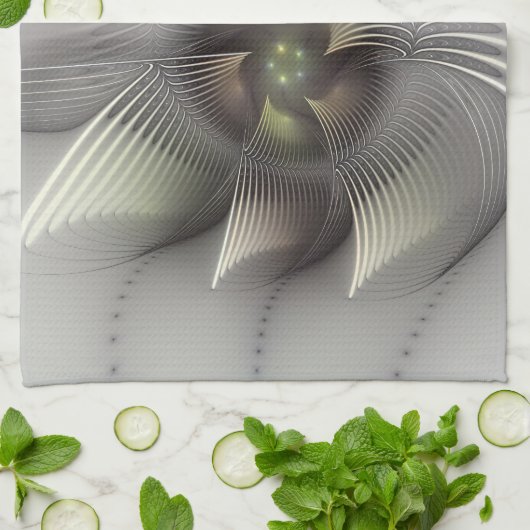 Moderne Abstrakte 3D Shape Fraktal Art Geschirrtuch (Gefaltet)