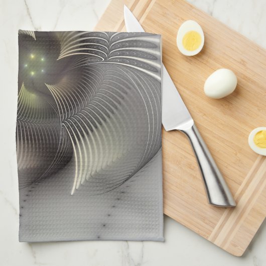 Moderne Abstrakte 3D Shape Fraktal Art Geschirrtuch (Viertel Falte)