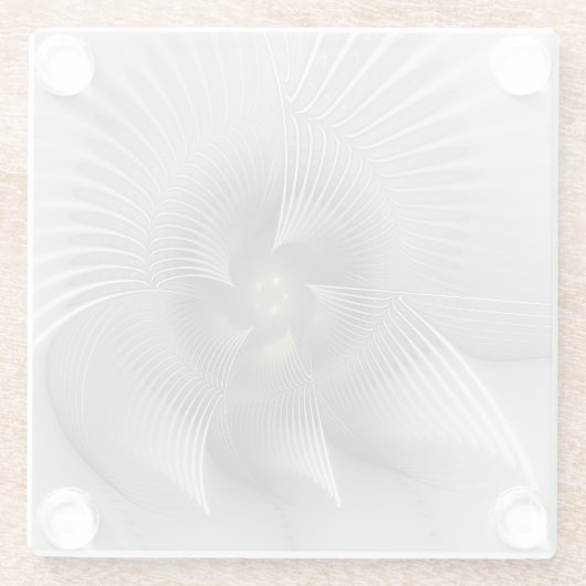 Moderne Abstrakte 3D Shape Fraktal Art Glasuntersetzer (Rückseite)