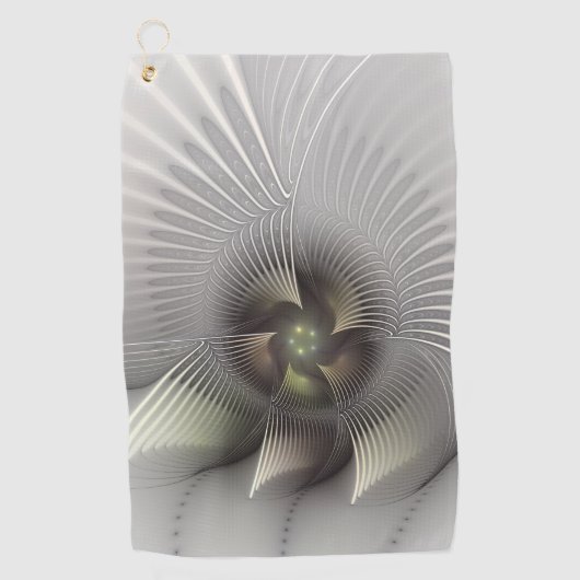 Moderne Abstrakte 3D Shape Fraktal Art Golfhandtuch (Vorderseite)