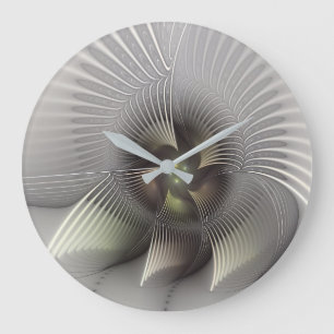Moderne Abstrakte 3D Shape Fraktal Art Große Wanduhr