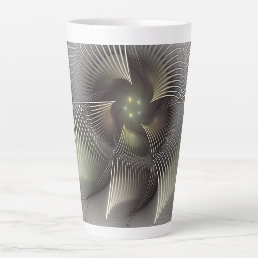 Moderne Abstrakte 3D Shape Fraktal Art Milchtasse (Vorderseite)