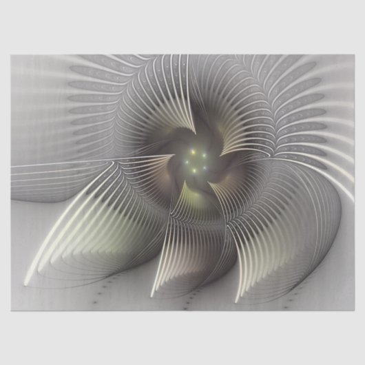 Moderne Abstrakte 3D Shape Fraktal Art Seidenpapier (Vorderseite)