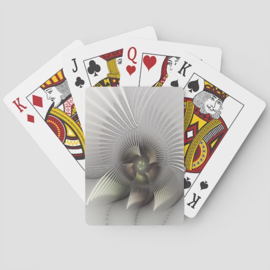 Moderne Abstrakte 3D Shape Fraktal Art Spielkarten (Rückseite)
