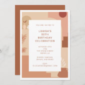 Moderne Abstrakte 50. Geburtstag Erthy Geometric Einladung (Vorne/Hinten)