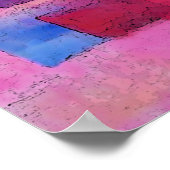 Moderne Abstrakte Acrylmalerei in Rosa Poster (Ecke)