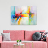 Moderne Abstrakte Acrylmalerei Leinwanddruck (Insitu (Wohnzimmer))