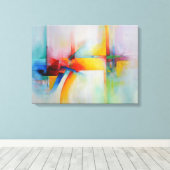 Moderne Abstrakte Acrylmalerei Leinwanddruck (Insitu (Holzboden))