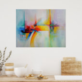 Moderne Abstrakte Acrylmalerei Poster (Küche)