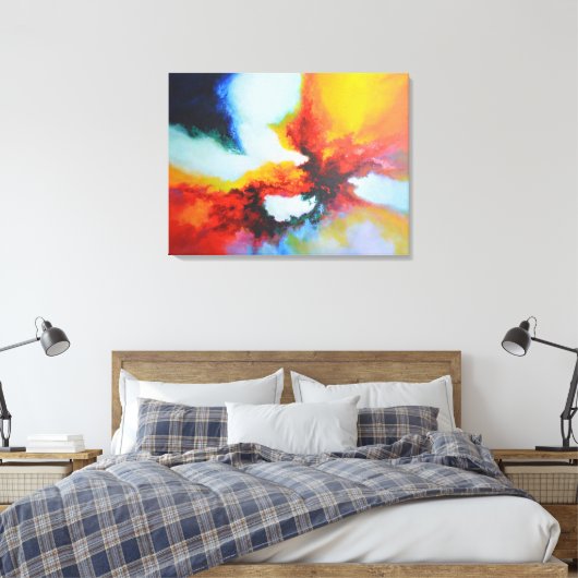 Moderne Abstrakte Acrylmalerei von Serdar Hizli Leinwanddruck (Insitu (Schlafzimmer))