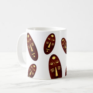 Moderne abstrakte afrikanische indigene Gesichtsku Kaffeetasse