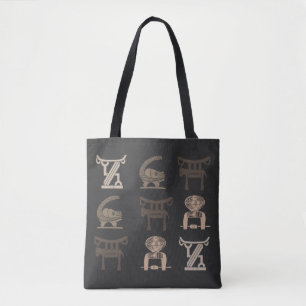 Moderne abstrakte afrikanische Symbole und Ornamen Tasche