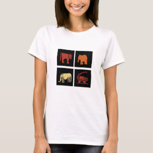 Moderne abstrakte afrikanische Tierkunst T-Shirt