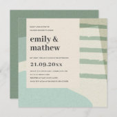 MODERNE ABSTRAKTE AQUA BLAU ART COUPLES DUSCHE EINLADUNG (Vorne/Hinten)