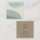 MODERNE ABSTRAKTE AQUA BLAU ART EARRING ANZEIGE QUADRATISCHE VISITENKARTE (Vorne/Hinten)