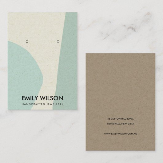 MODERNE ABSTRAKTE AQUA BLAU ART ERRING DISPLAY VISITENKARTE (Vorne/Hinten)