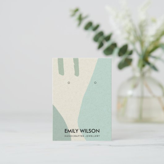 MODERNE ABSTRAKTE AQUA BLAU ART ERRING DISPLAY VISITENKARTE (Stehend Vorderseite)