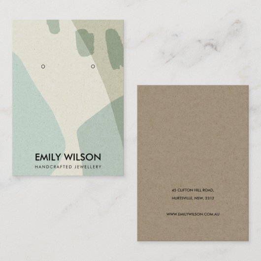 MODERNE ABSTRAKTE AQUA BLAU ART ERRING DISPLAY VISITENKARTE (Vorne/Hinten)