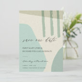 MODERNE ABSTRAKTE AQUA BLAU KRAFT KÜNSTLERISCHE KU SAVE THE DATE (Stehend Vorderseite)