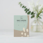 MODERNE ABSTRAKTE AQUA BLAUE KRART EARRING DISPLAY VISITENKARTE (Stehend Vorderseite)