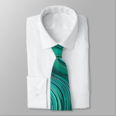 Moderne Abstrakte Aqua Swirl Neck Tie Krawatte (Gebunden)