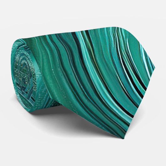 Moderne Abstrakte Aqua Swirl Neck Tie Krawatte (Gerollt)