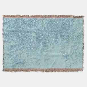 Moderne, abstrakte aquamarine Glitzer-Blütenfarbe Decke