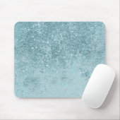 Moderne, abstrakte aquamarine Glitzer-Blütenfarben Mousepad (Mit Mouse)