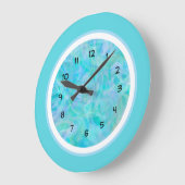 Moderne Abstrakte Aquamarine Lila- und grüne Mauer Große Wanduhr (Winkel)