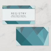 Moderne, Abstrakte Aquamarine Registrierungskarten Begleitkarte (Vorne/Hinten)
