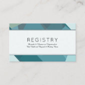 Moderne, Abstrakte Aquamarine Registrierungskarten Begleitkarte (Vorderseite)