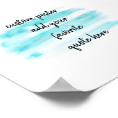Moderne abstrakte aquamarine Wasserfarben ergänzen Poster (Ecke)