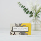 Moderne Abstrakte Aquarell-Blätter | Gelb Visitenkarte (Stehend Vorderseite)