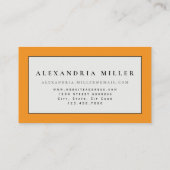 Moderne Abstrakte Aquarell-Blätter | Orange Visitenkarte (Rückseite)