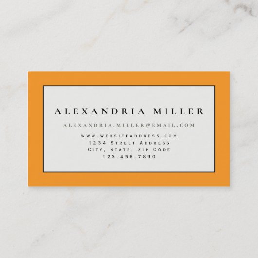 Moderne Abstrakte Aquarell-Blätter | Orange Visitenkarte (Rückseite)