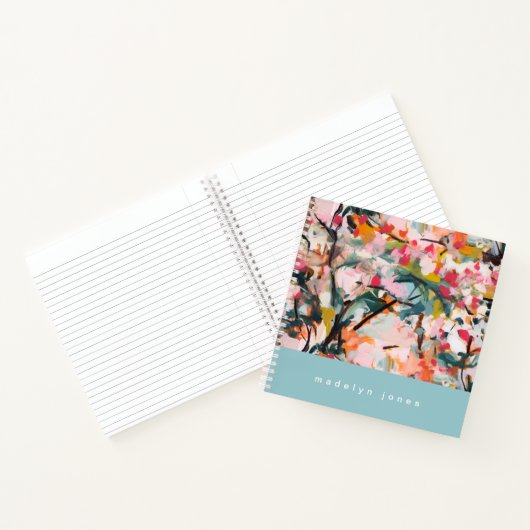 Moderne abstrakte Aquarell-Botanik-Blumenbaum Notizblock (Innenseite)