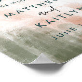 Moderne Abstrakte Aquarell-Hochzeit im Herbst Will Poster (Ecke)