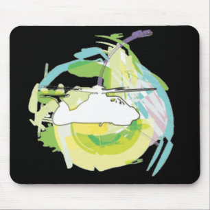 Moderne abstrakte Aquarell-Hubschrauber-Kunst-Maus Mousepad