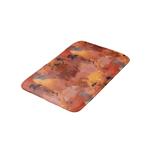 Moderne Abstrakte Aquarellbahn Herbst Kunst Badematte (Schrägansicht)