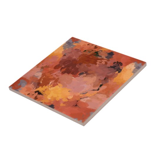 Moderne Abstrakte Aquarellbahn Herbst Kunst Fliese (Seite)