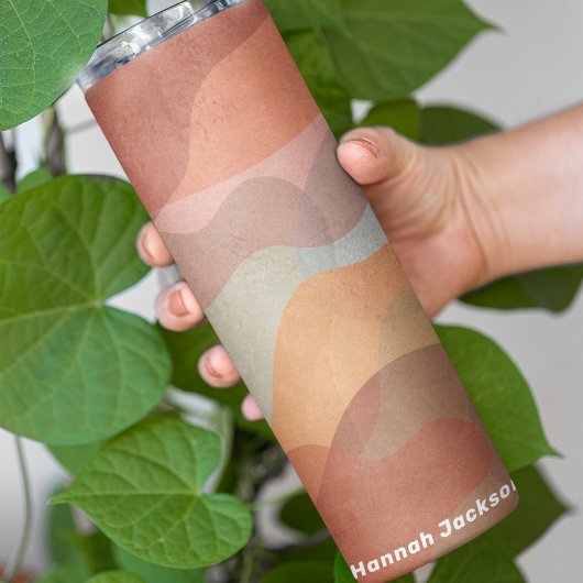 Moderne Abstrakte Aquarellfarbe Stilvolle Monogram Thermosbecher