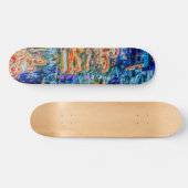 Moderne abstrakte Aquarellfarben schwarz-orange un Skateboard (Horizontal)