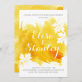 Moderne abstrakte Aquarellgelbe Paare Dusche Einladung (Vorne/Hinten)