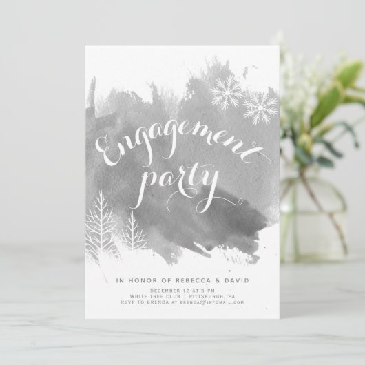 Moderne abstrakte Aquarellingparty Einladung (Stehend Vorderseite)