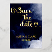 Moderne Abstrakte Aquarellmauer Save the Date Folieneinladung (Vorderseite)