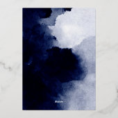 Moderne Abstrakte Aquarellmauer Save the Date Folieneinladung (Rückseite)