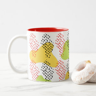 Moderne abstrakte Aquarellmuster Zweifarbige Tasse