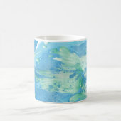 Moderne Abstrakte Art Blue Green Template Elegant Kaffeetasse (Mittel)